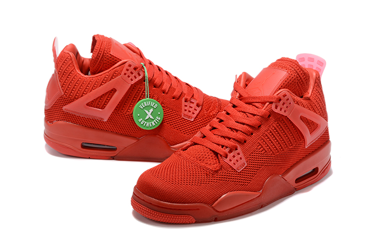 2019 Jordan 4 Retro Knit Red Shoes - Click Image to Close